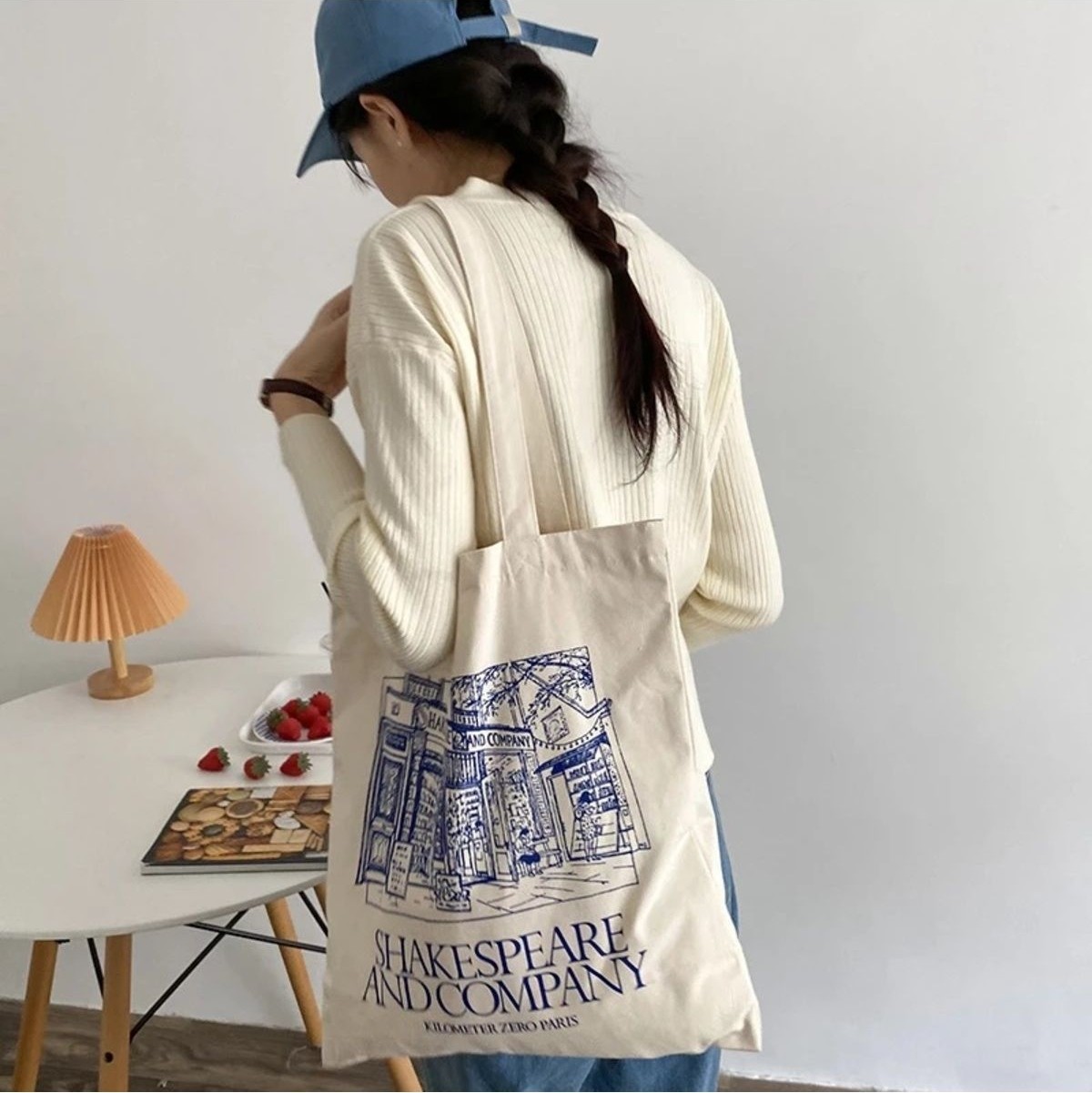 Cemira Shakespeare And Company Tote Bag Bez Çanta, Alışveriş Çantası, Kitap Çantası görsel 2