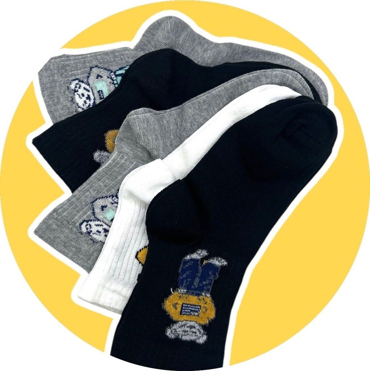Black Arden Socks Çocuklar Için Rahat Renkli Kolej Çoraplar, 5’li Neşeli Günlük Set”