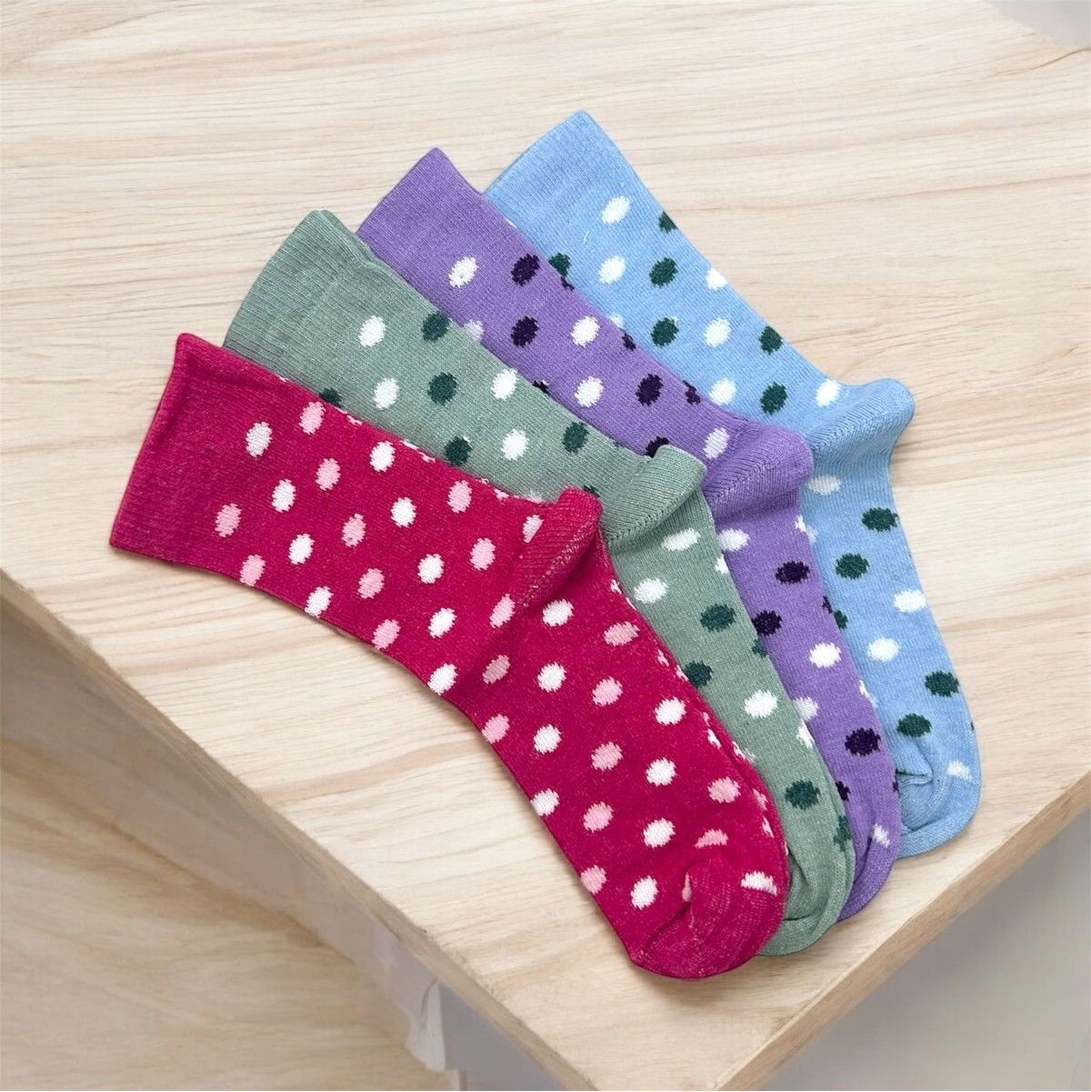 Black Arden Socks Puan Desenli Kız Çocuk Çorabı 4^lü
