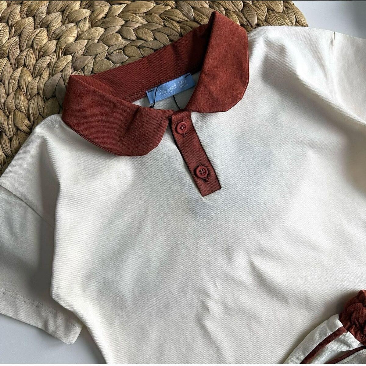 2kids2mom La'ciel Paris Polo Yaka Tshirt ve Şortlu Erkek Çocuk Takım (2-7 Yaş) görsel 3