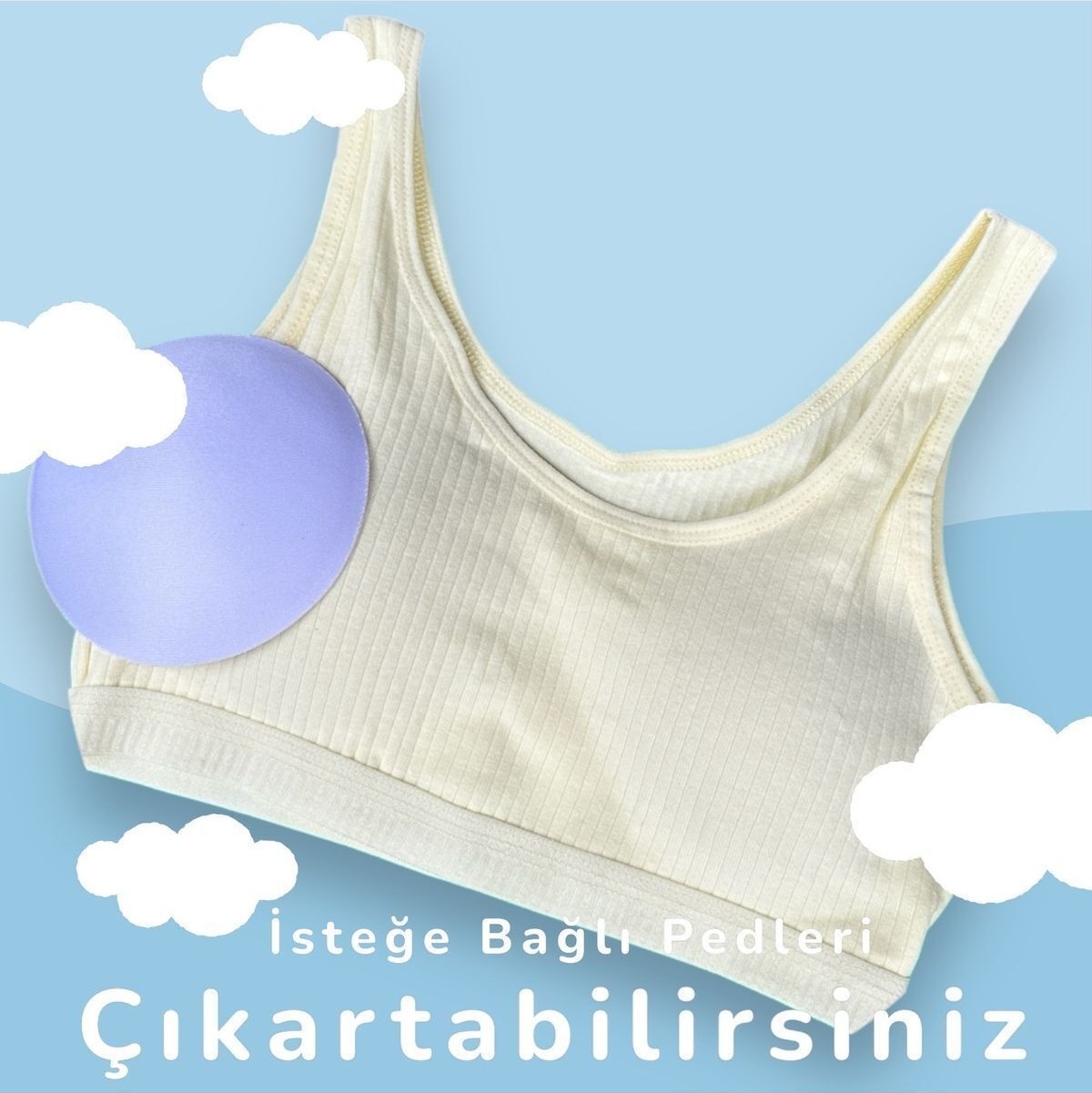 Dondeza 6'lı Dondeza Pastel Renk Kalın Askılı Pedli Alıştırma Sütyeni Yarım Atlet Büstiyer görsel 2