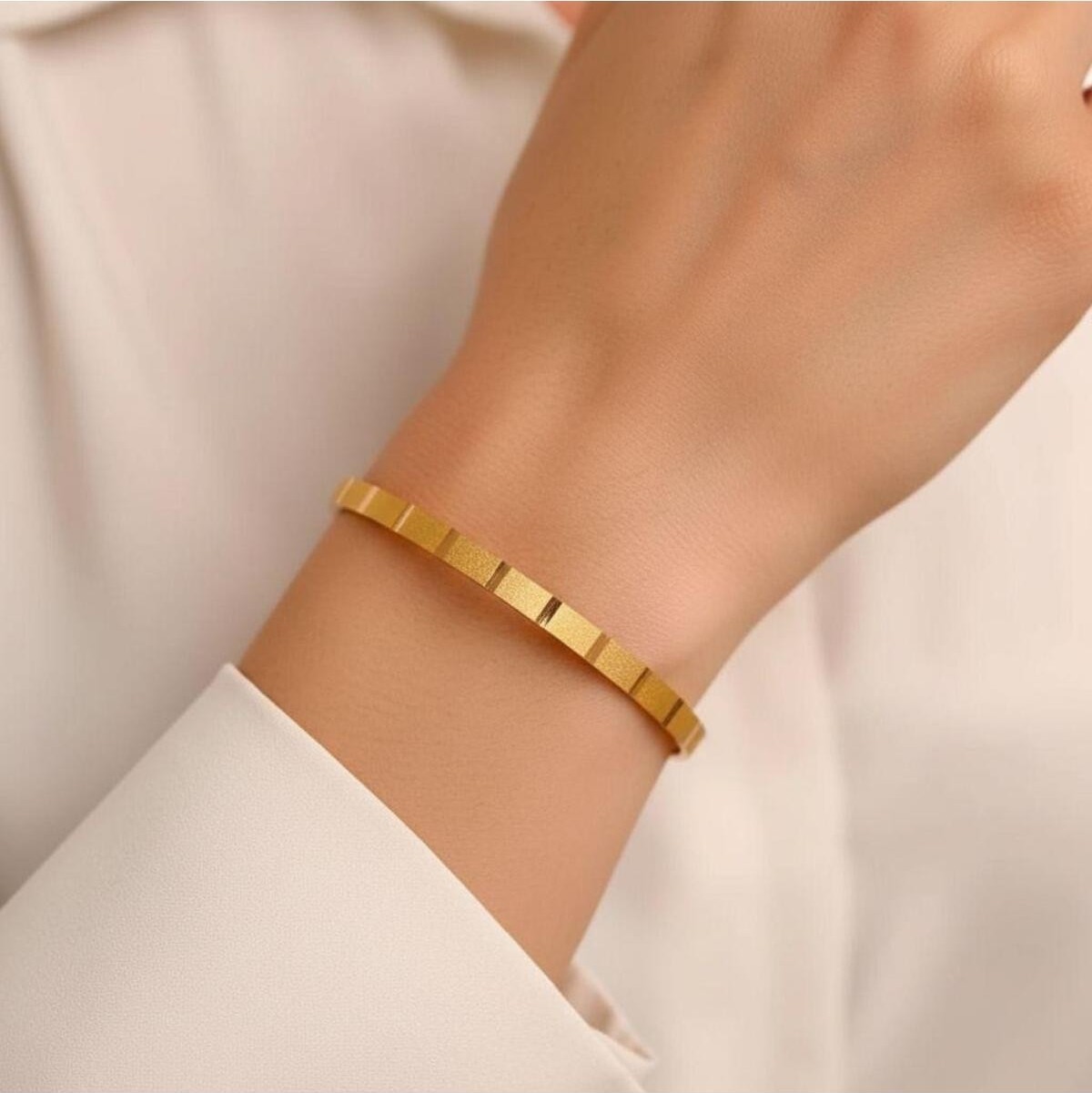 Kuyumcu Nurettin 20 gr (Gram) Çizgili Çöp Bilezik 22 Ayar Altın Yatırımlık Işçiliksiz