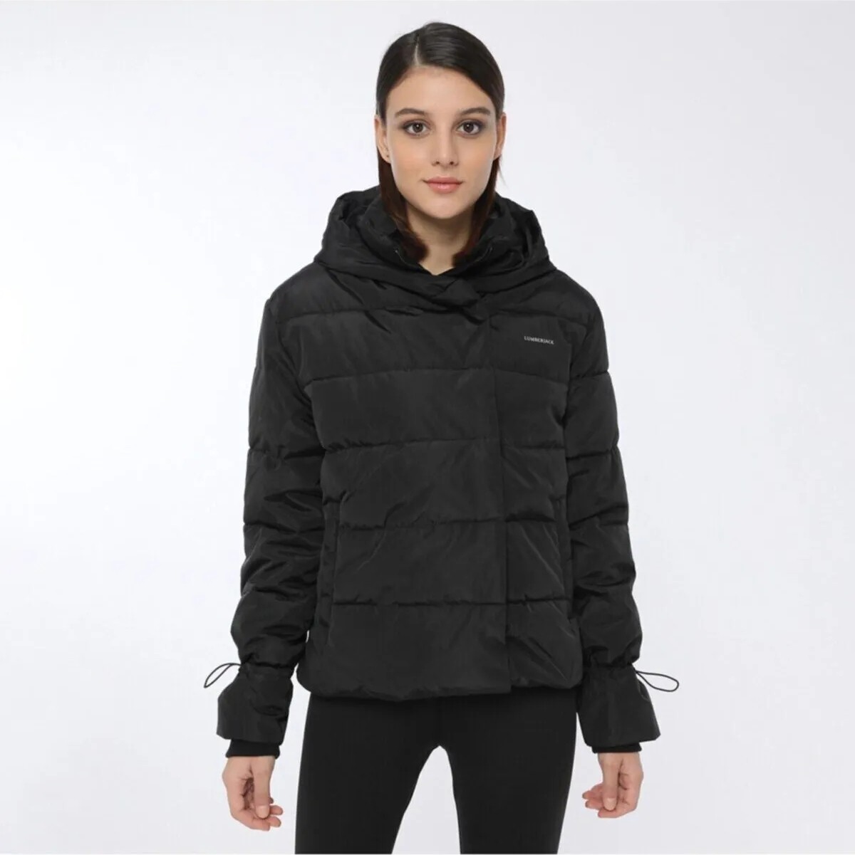 Lumberjack SN71 Short Karina Coat Bayan Mont - Siyah görsel 6