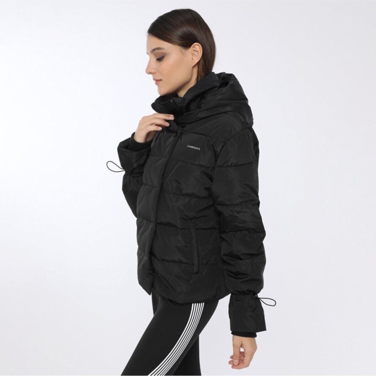 Lumberjack SN71 Short Karina Coat Bayan Mont - Siyah görsel 8