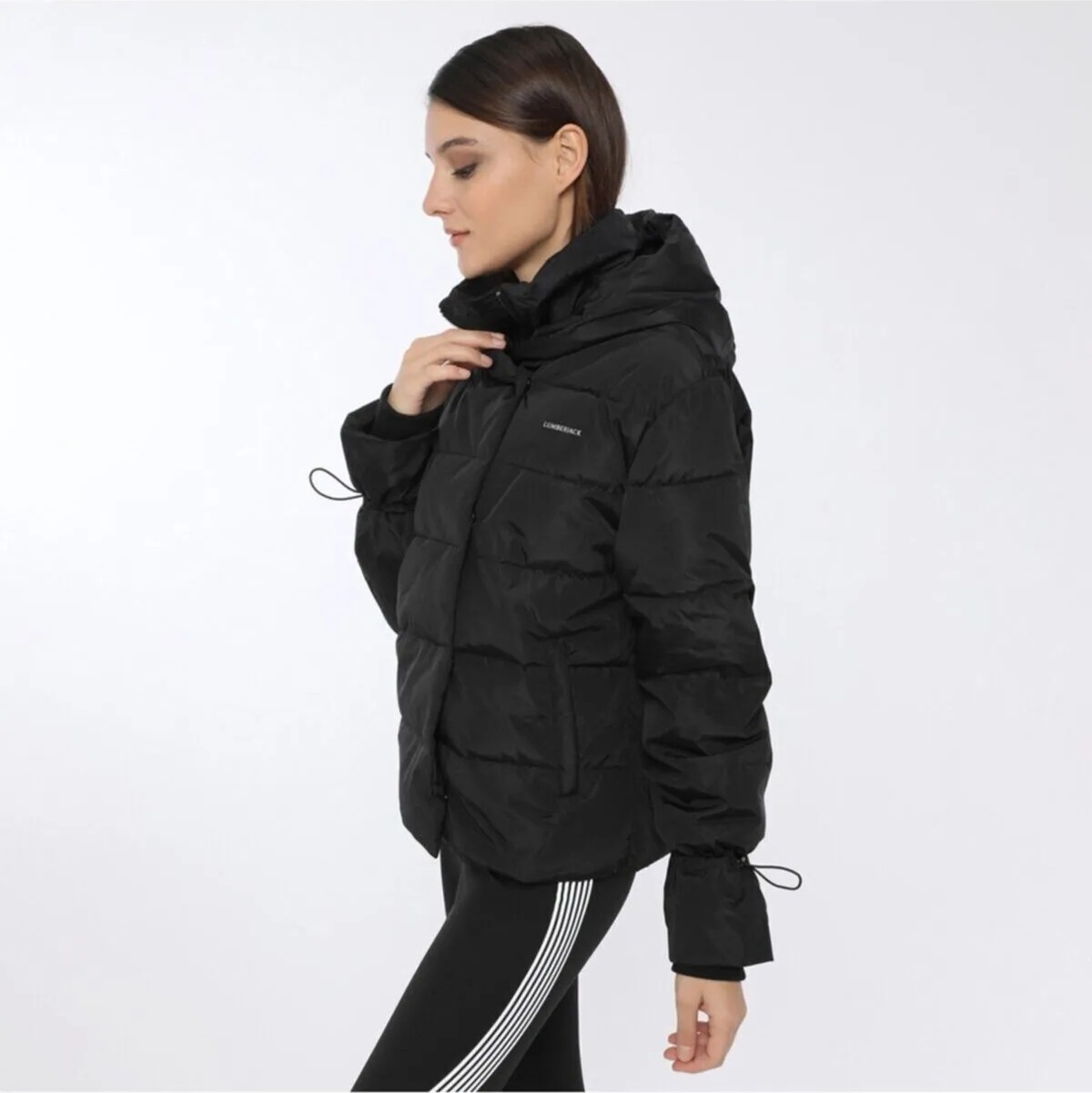 Lumberjack Karina Coat Short Kadın Şişme Mont Siyah V4 görsel 7