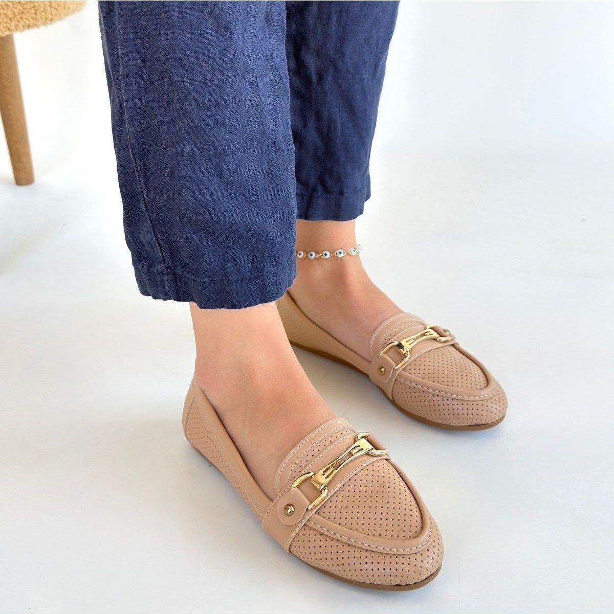 Shoegar Rain Nude Cilt Babet Ayakkabı görsel 4