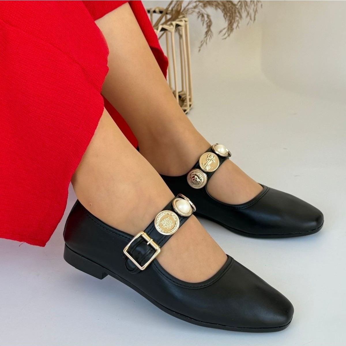 Shoegar Koope Siyah Cilt Babet Ayakkabı görsel 5