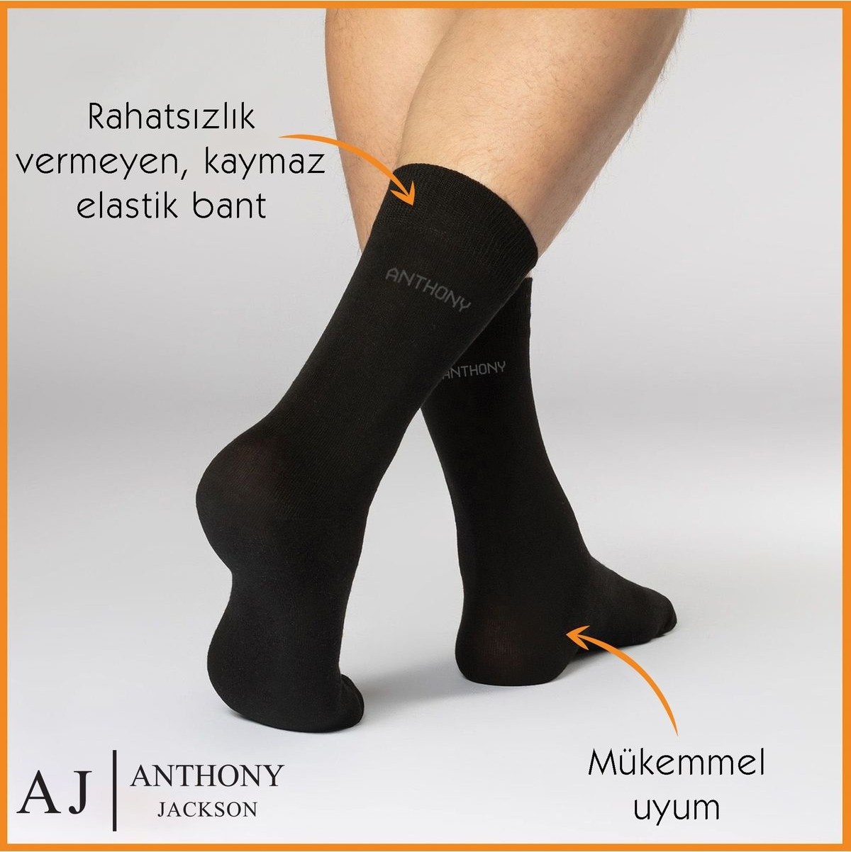 Anthony Jackson Bambu Premium Klasik Erkek Çorap 6 Çift Kutulu Renkli Yüksek Kalite Konfor görsel 5