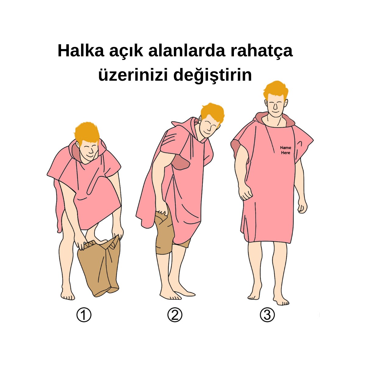 Chimariva Kişiye Özel Isim Nakışlı Kapüşonlu Çocuk Pançosu, Yazı ile Tasarım görsel 4