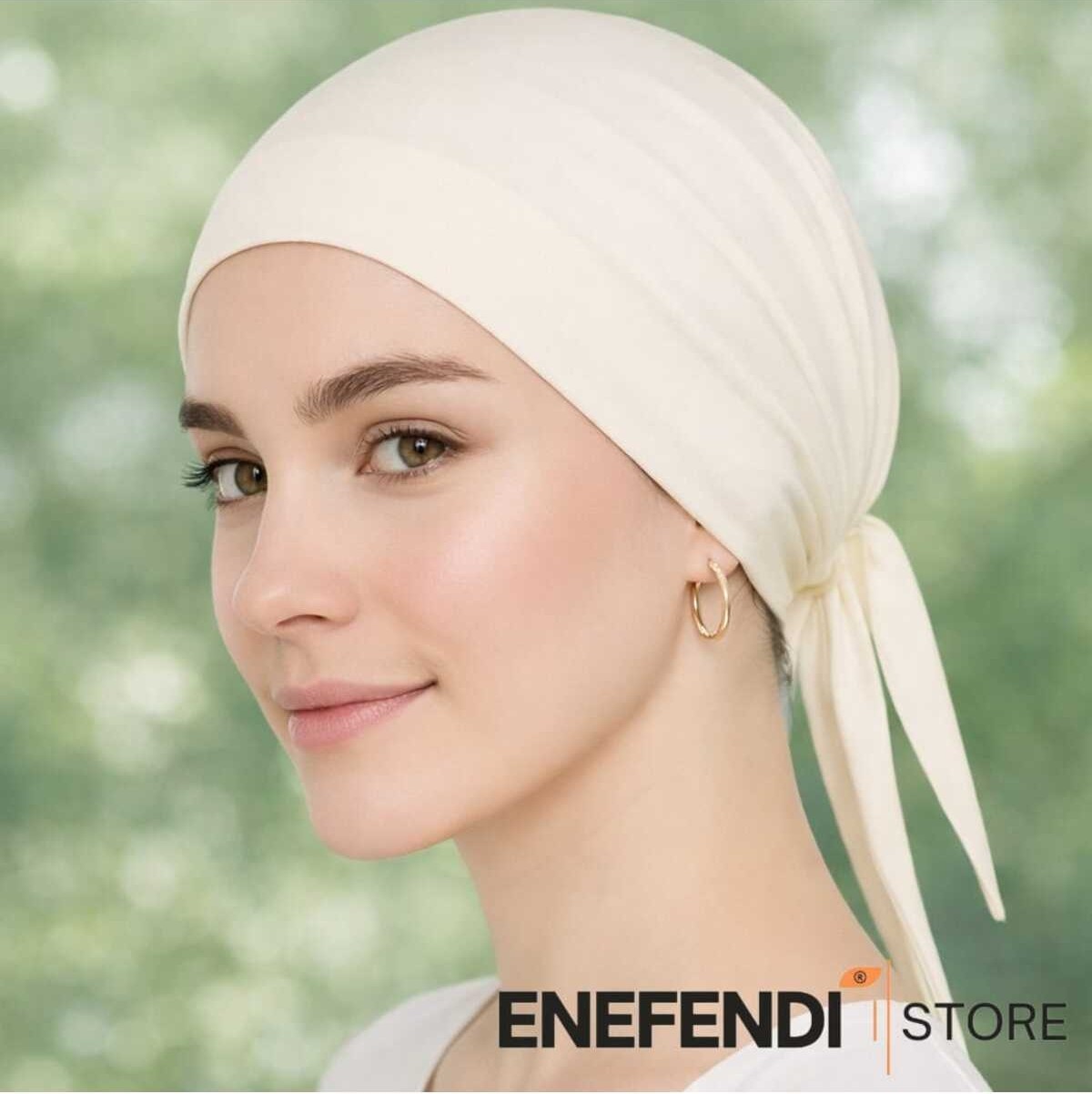 NF ND ENEFENDİ Silikonlu Düz Bone | Kaymayan Tesettür Hijab Iç Bone, Dikişsiz Krem Rahat ve Şık Kullanım