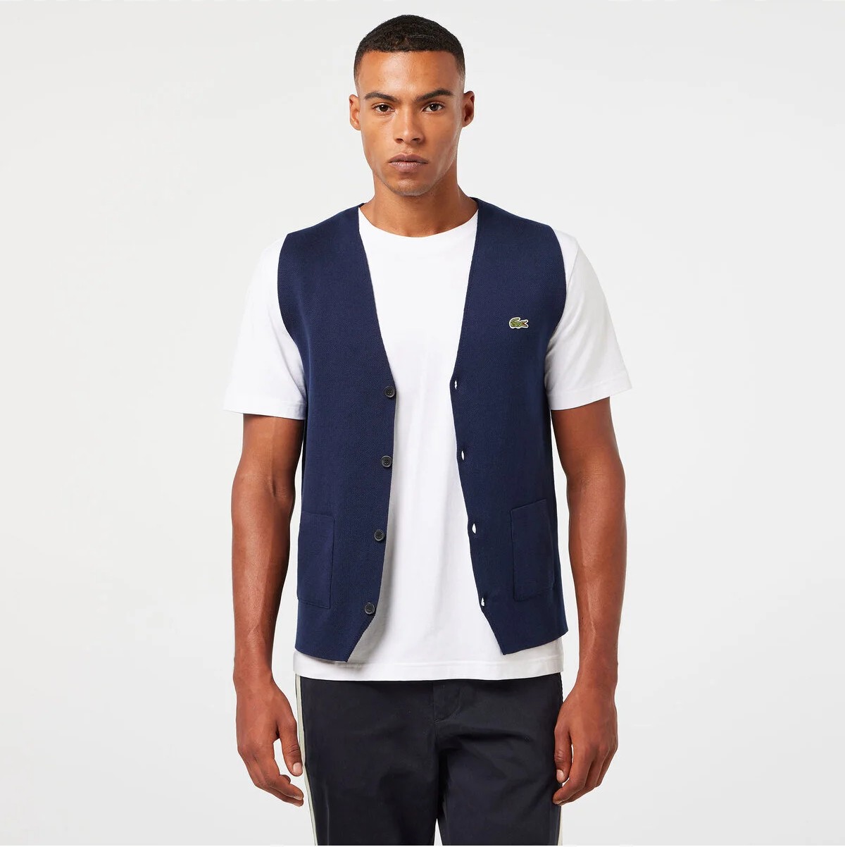 Lacoste Erkek Classic Fit Lacivert Triko Yelek