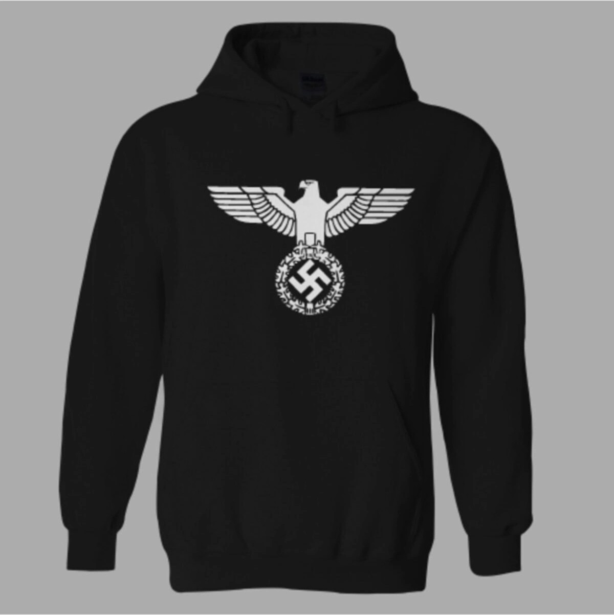 Tarzsokak Unisex Siyah German Eagle Hoodie Sweatshirt