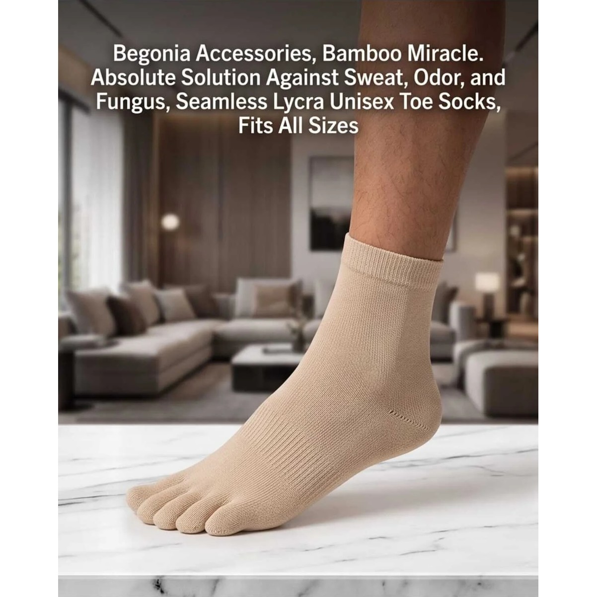 Begonia Accessories Bambu Parmaklı Çorap Dikişsiz Unisex Antialerjik Terleme ve Koku Karşıtı Likralı Esnek Çorap -278-6 görsel 6