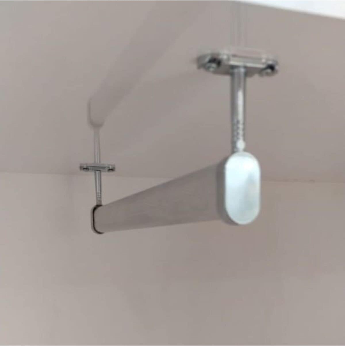OEM Alüminyum 25 cm Dolap Içi Oval Elbise Askı Borusu 2 Adet Tavan Askı Aparatı Vidaları görsel 2