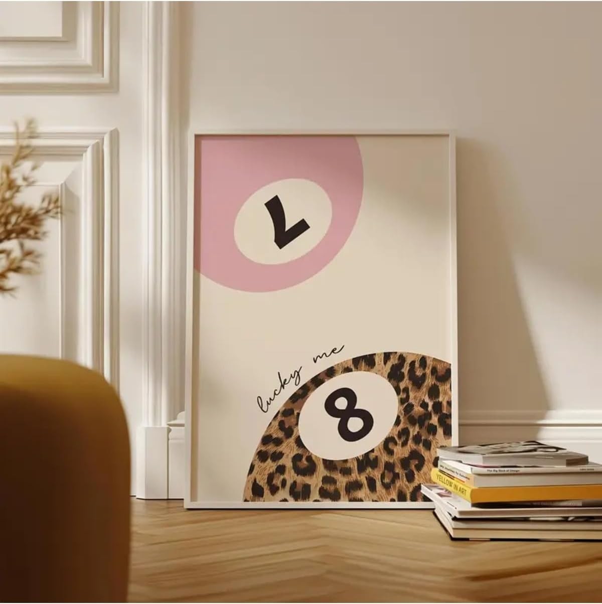 OEM 3'lü Leopar Bilardo Temalı Modern Yatak Odası Dekor Çerçevesiz Poster 20 x 30 Bej görsel 5