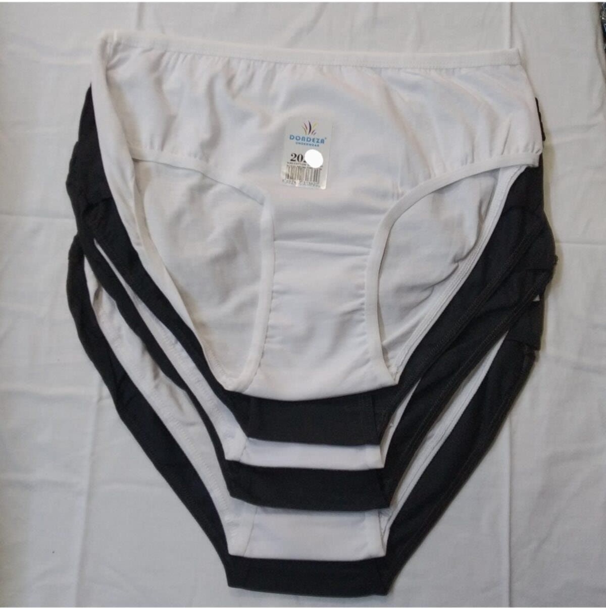 Dondeza 3 Siyah 3 Beyaz 6 Adet Pamuklu Bikini Külot