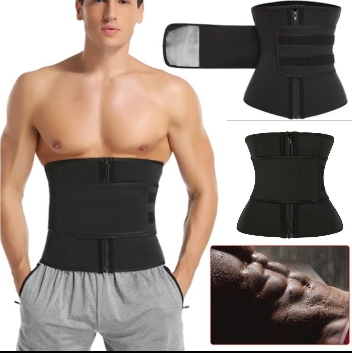 Pera Fitol Sauna Agraflı Fermuarlı Termal Kemerli Yelek Sporcu Incelmeye Yardımcı Sauna Etkili Kemer Korse görsel 6