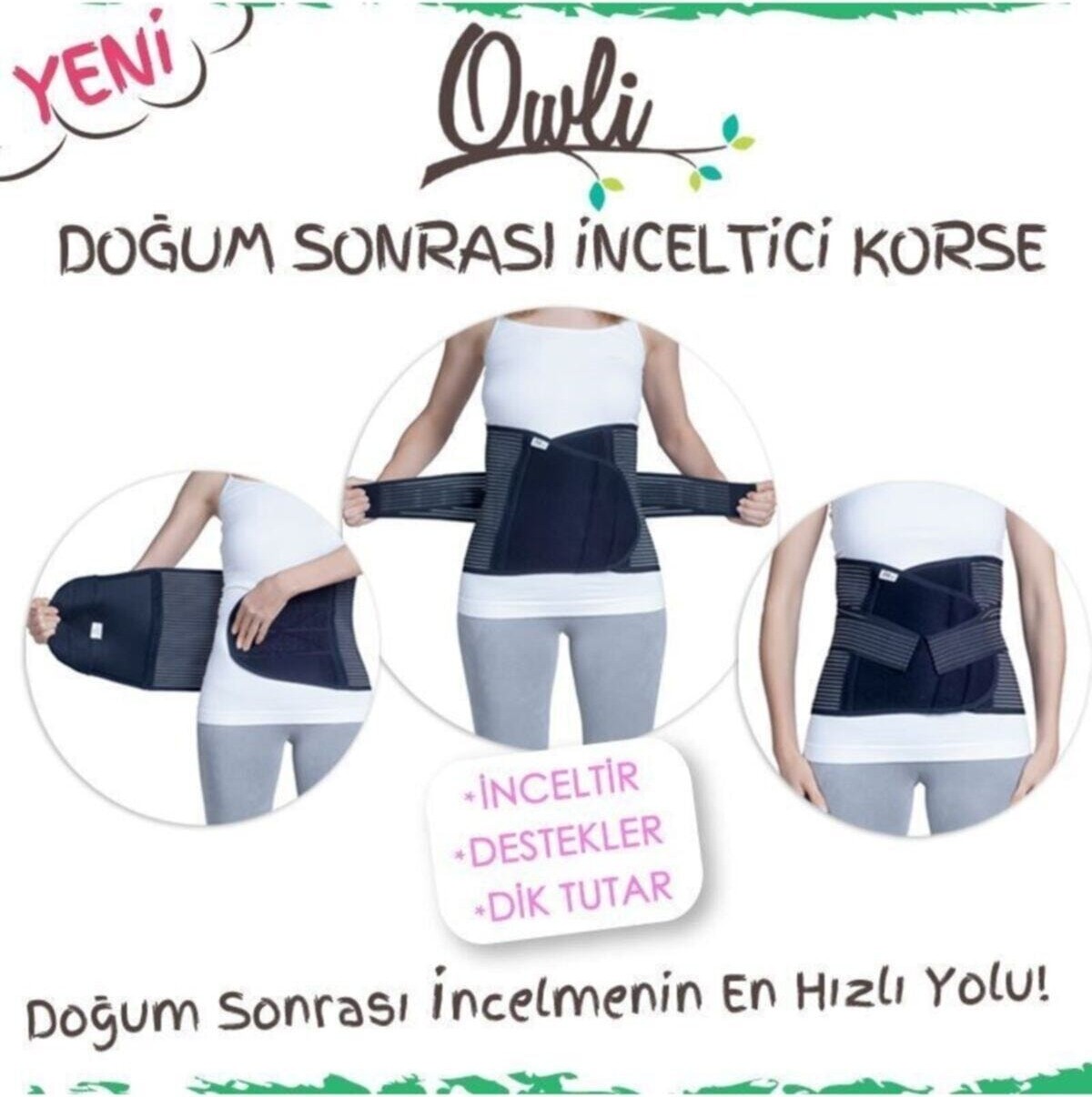 Owli Doğum Sonrası Korse Siyah görsel 7