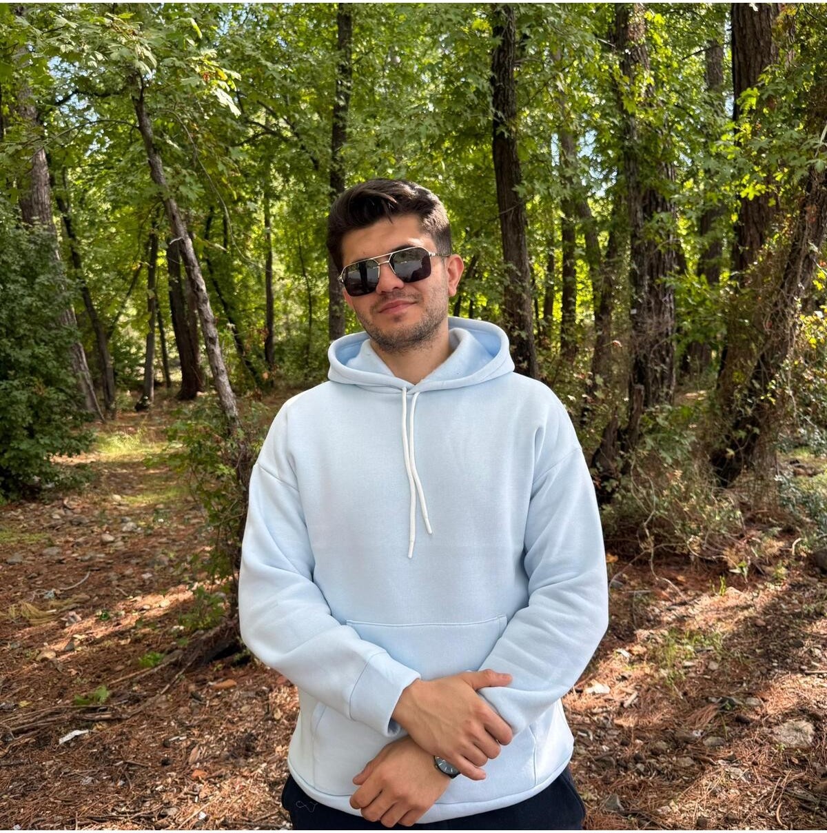 My Butik Erkek 3 Iplik Basic Oversize Kanguru Cepli Kapüşonlu Sweatshirt