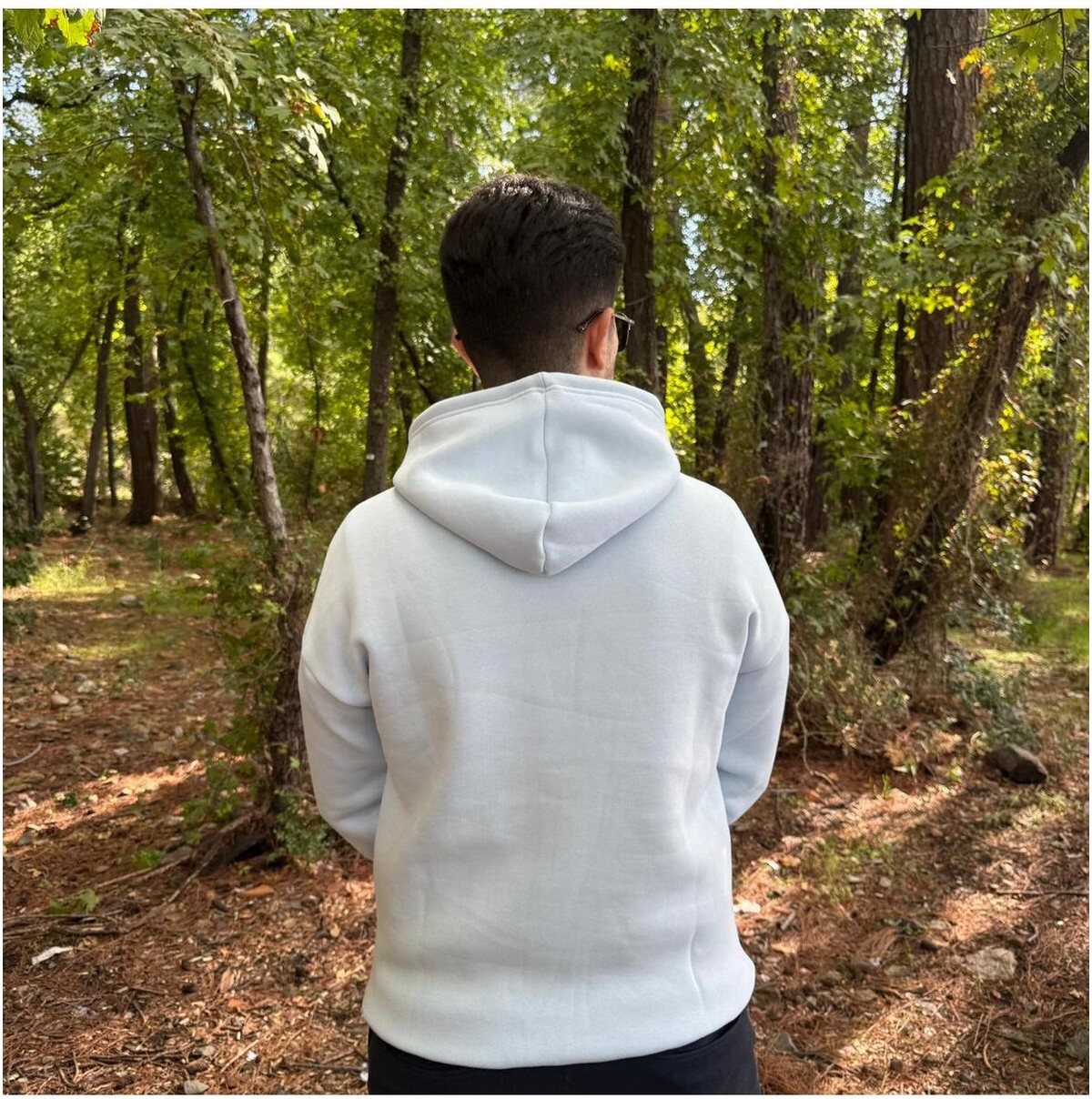 My Butik Erkek 3 Iplik Basic Oversize Kanguru Cepli Kapüşonlu Sweatshirt görsel 4
