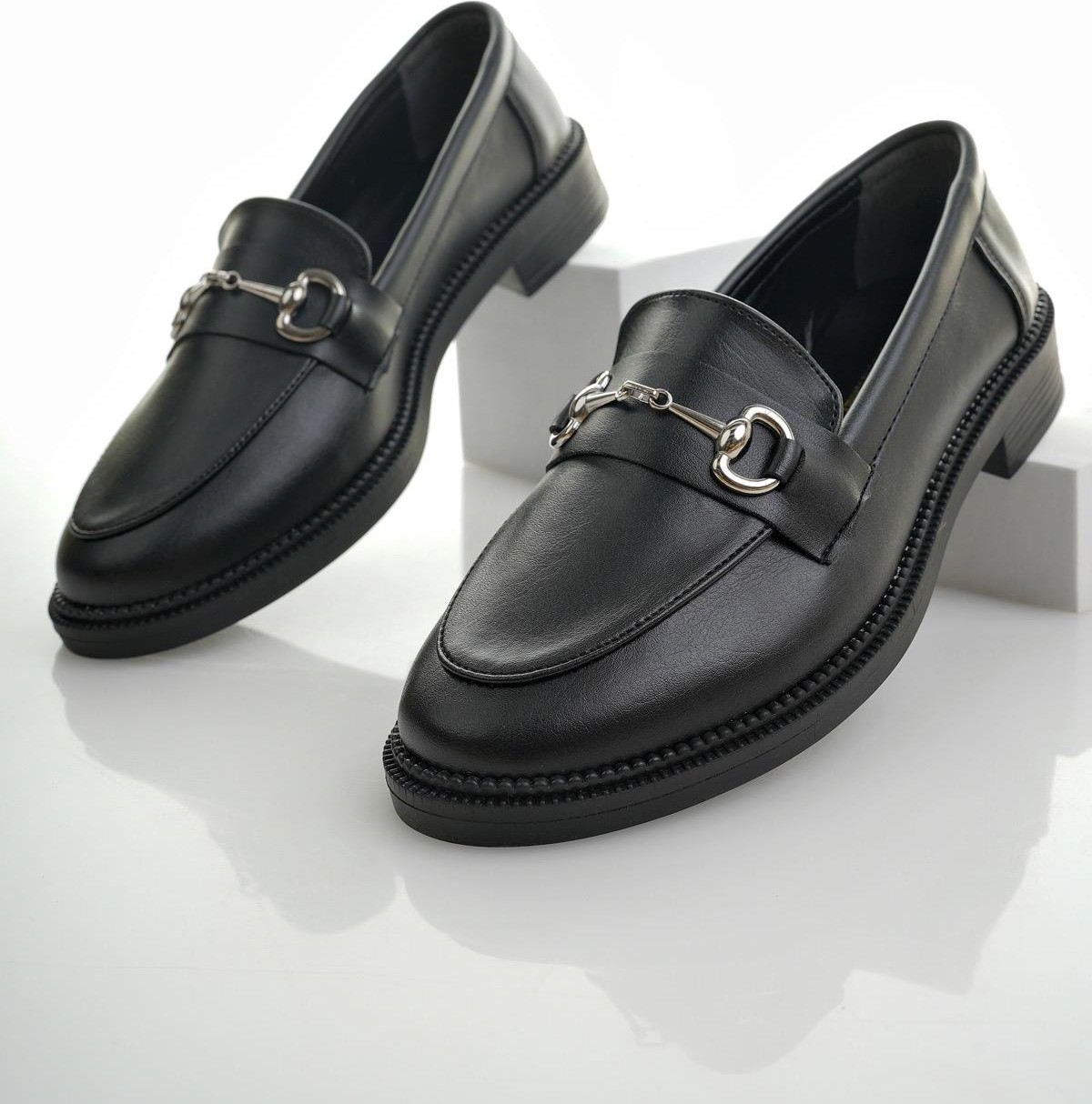 Muggo Sussie Garantili Metal Tokalı Kadın Loafer Günlük Ayakkabı