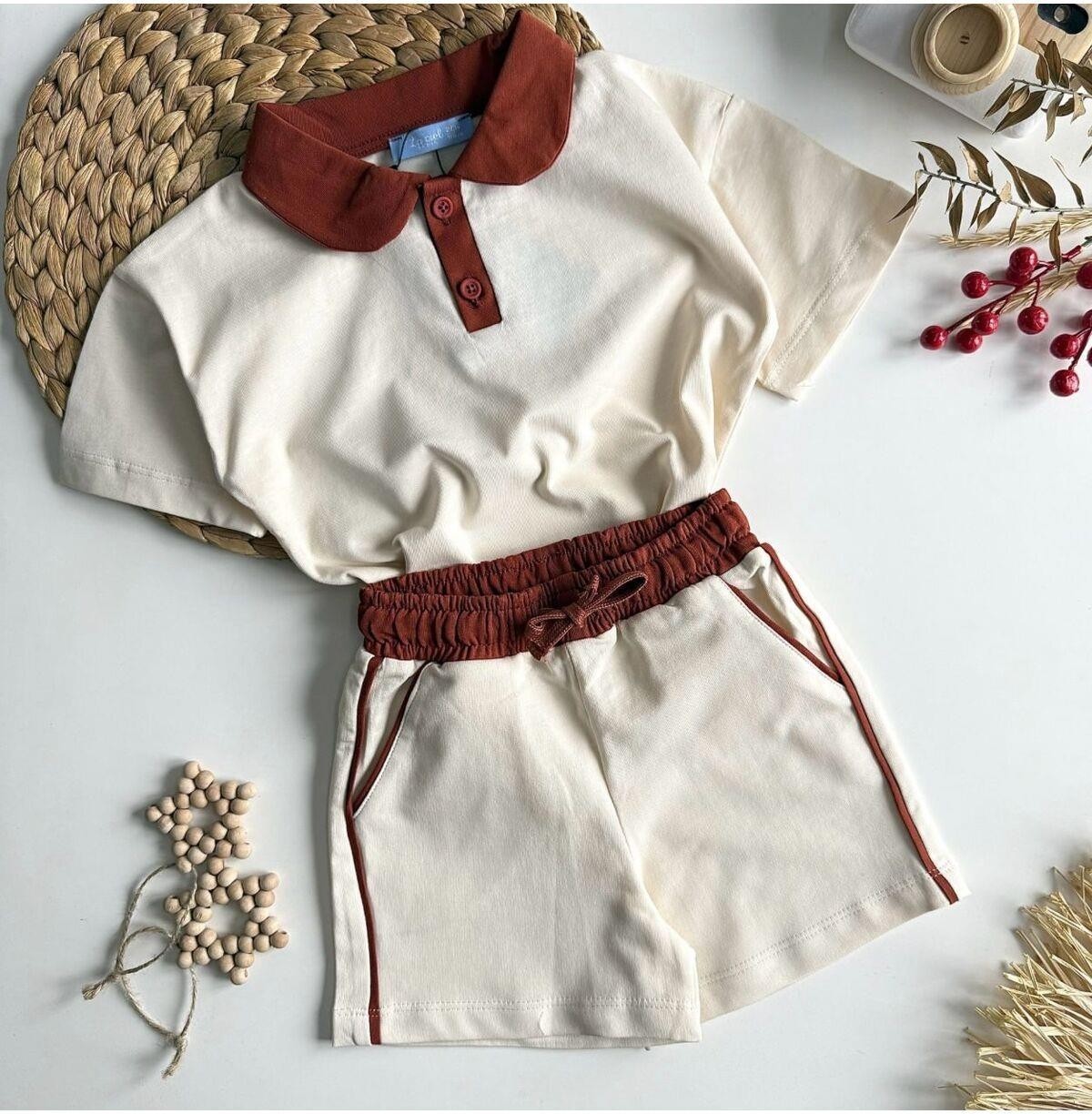 2kids2mom La'ciel Paris Polo Yaka Tshirt ve Şortlu Erkek Çocuk Takım (2-7 Yaş) görsel 2