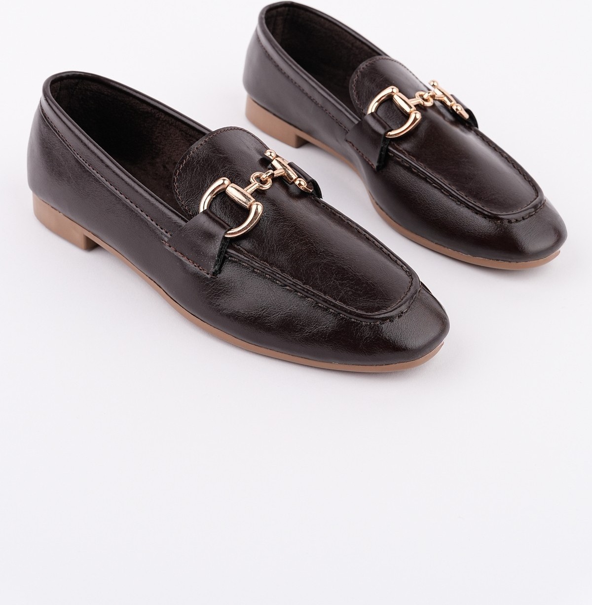 Muggo Stride Metal Tokalı Kadın Günlük Loafer Ayakkabı görsel 4