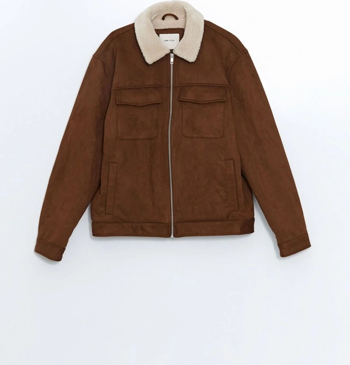 LC Waikiki Lcw Vision Kahverengi Slim Fit Kürk Yaka Süet Erkek Mont