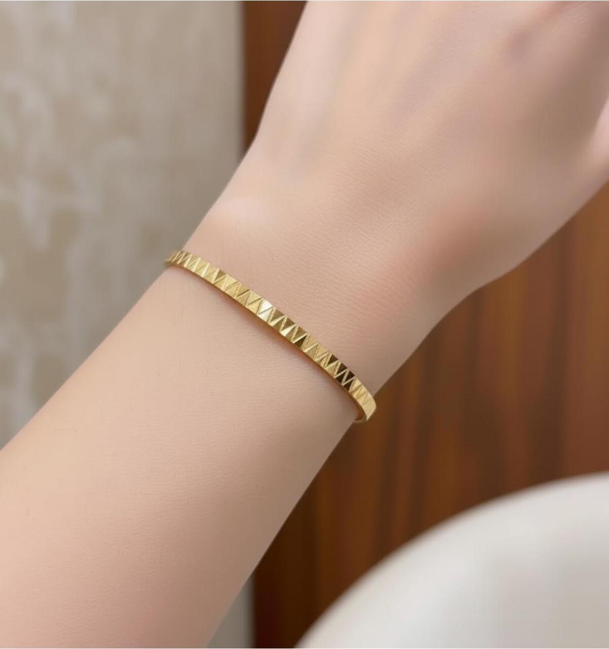 Kuyumcu Nurettin 18 gr (Gram) Zikzak Desen Çöp Bilezik Yatırımlık Işçiliksiz 22 Ayar Altın