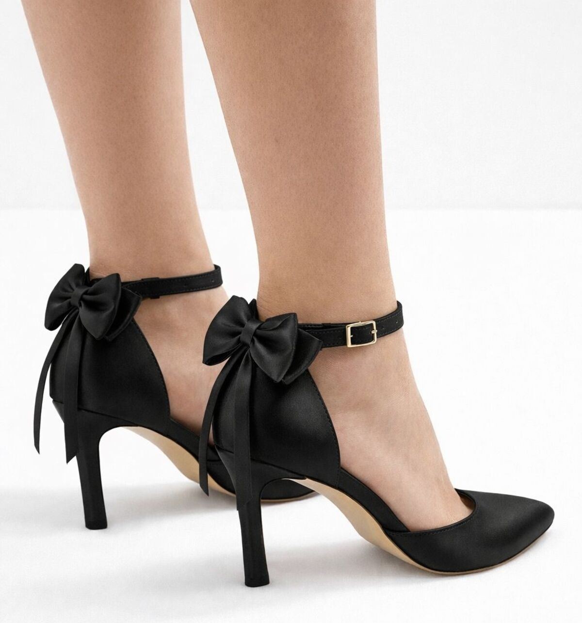 Craft Moda Fiyonklu Bilekten Bantlı Ince Topuklu Stiletto Kadın Ayakkabı görsel 5