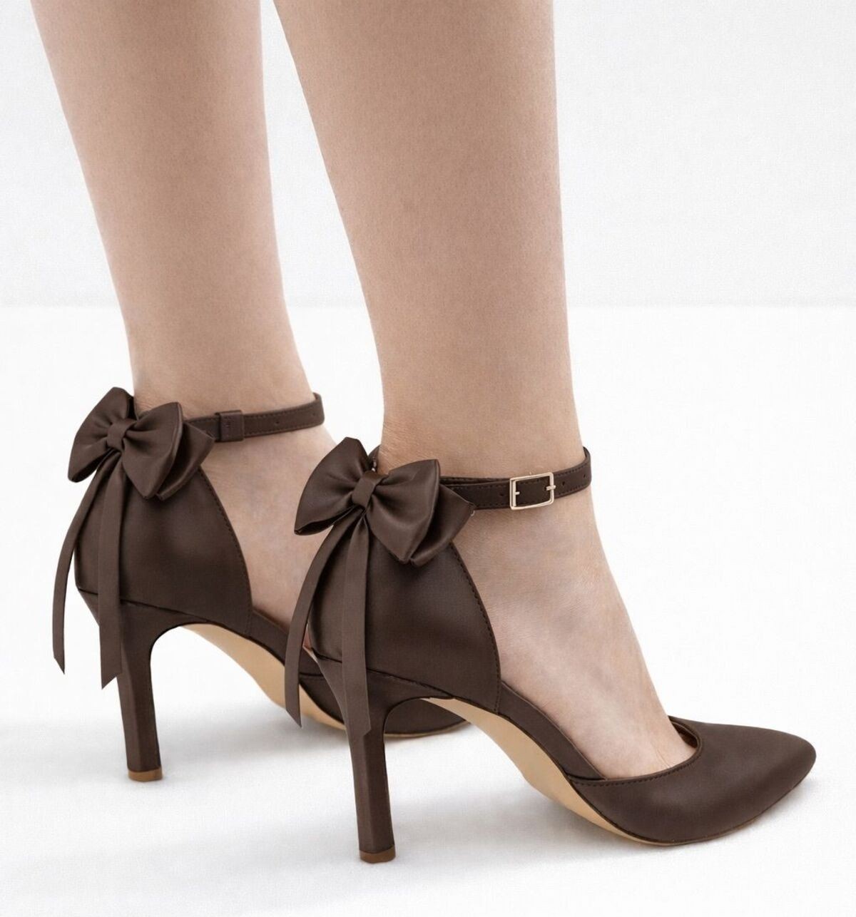 Craft Moda Fiyonklu Bilekten Bantlı Ince Topuklu Stiletto Kadın Ayakkabı