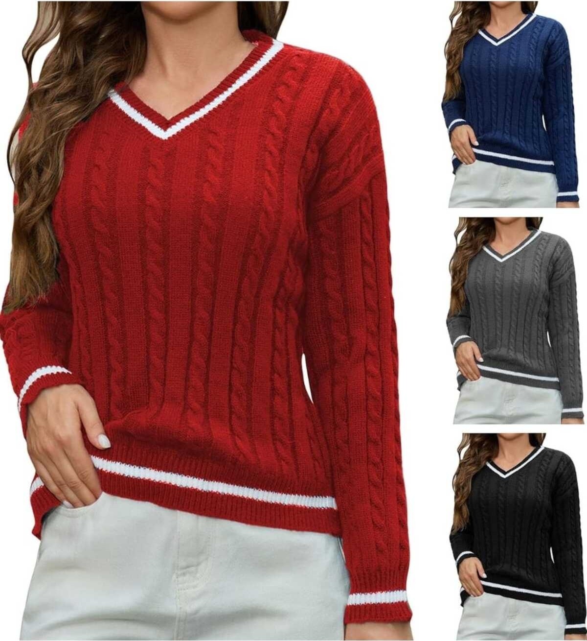 Youknitwear You Riviera V Yaka Kadın Kazak görsel 2