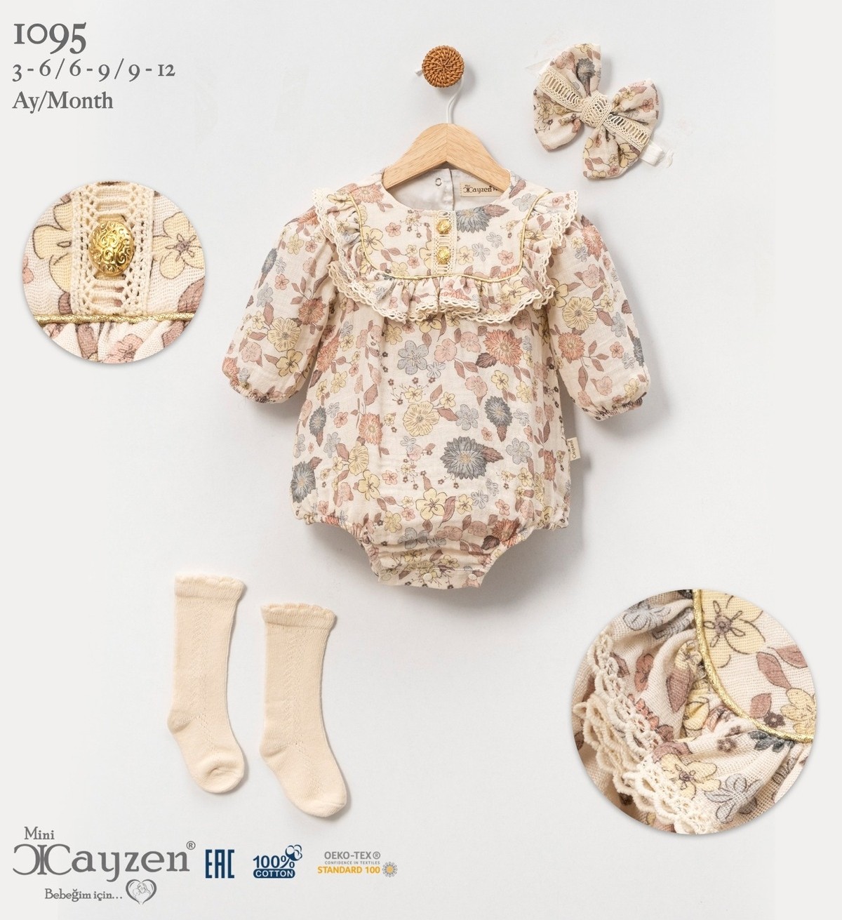 My Baby Kumsal CAYZEN Gold Serisi Romper Müslin 9 - 12 ay 1095