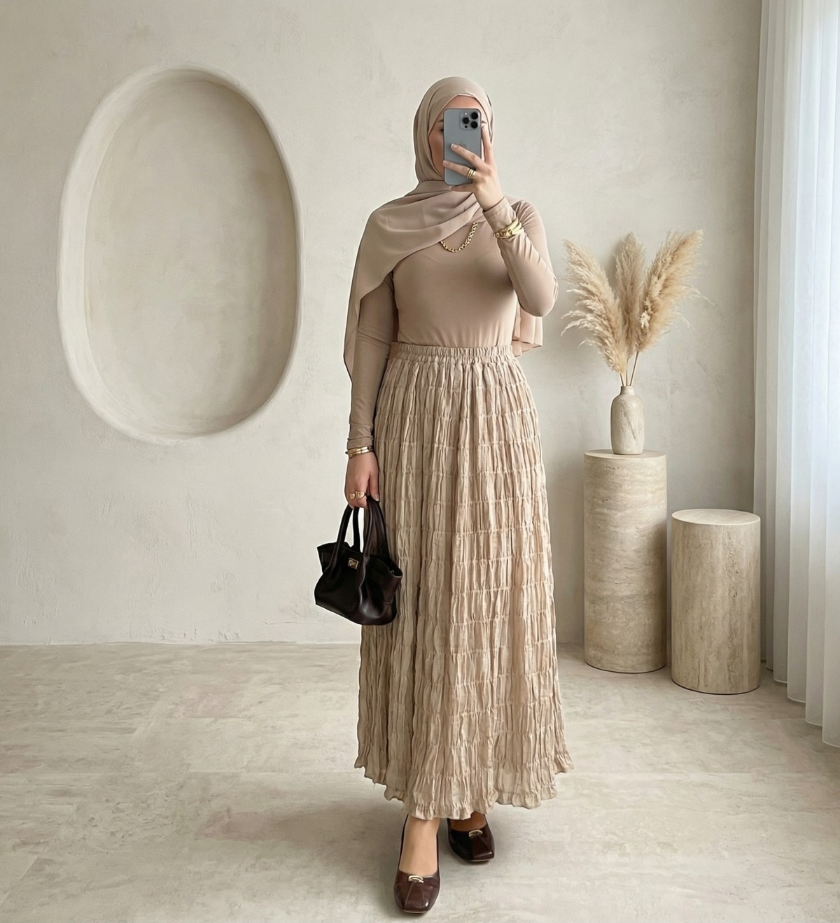Moda Morfo Astarlı Gipeli Modal Etek -Mürdüm görsel 6