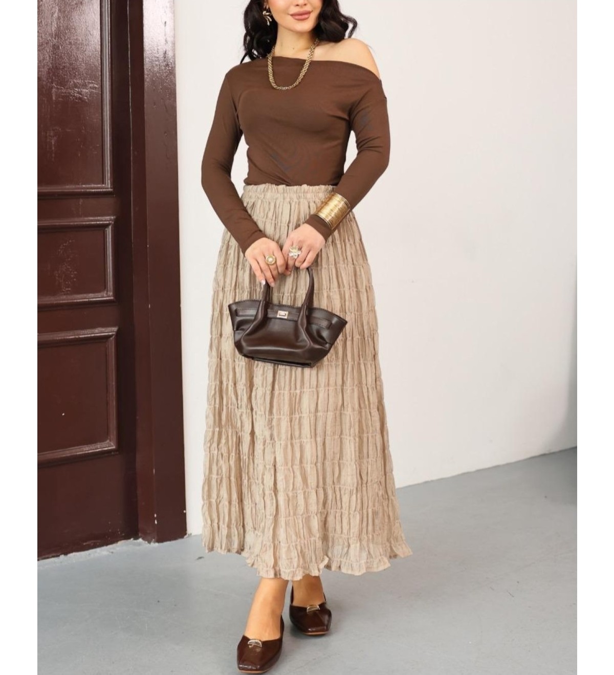 Moda Morfo Astarlı Gipeli Modal Etek -Mürdüm görsel 8