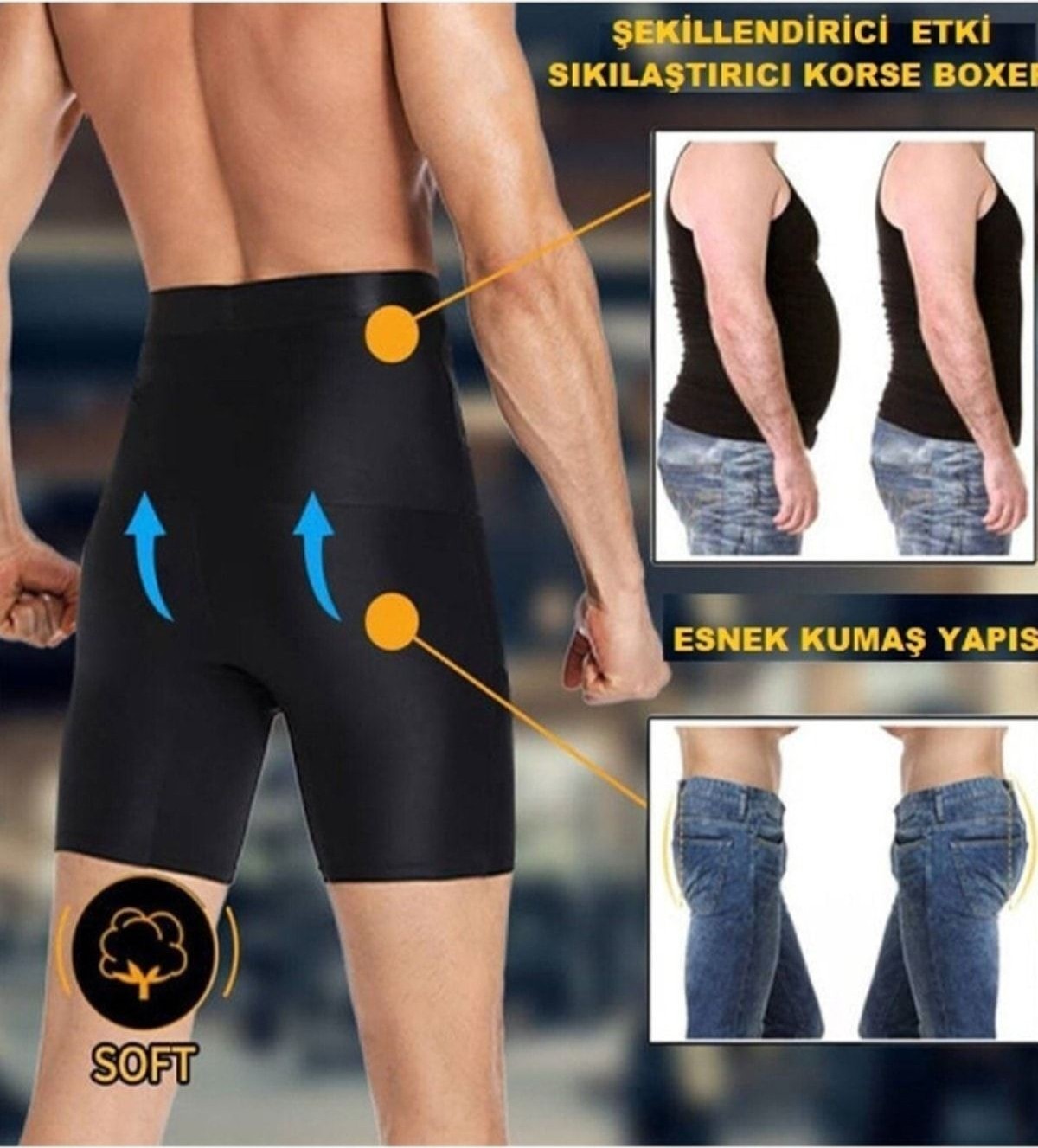 Form Angel 2'li Set Erkek Korse Atlet ve Boxer Korse | Inceltici Erkek Korse Seti görsel 3