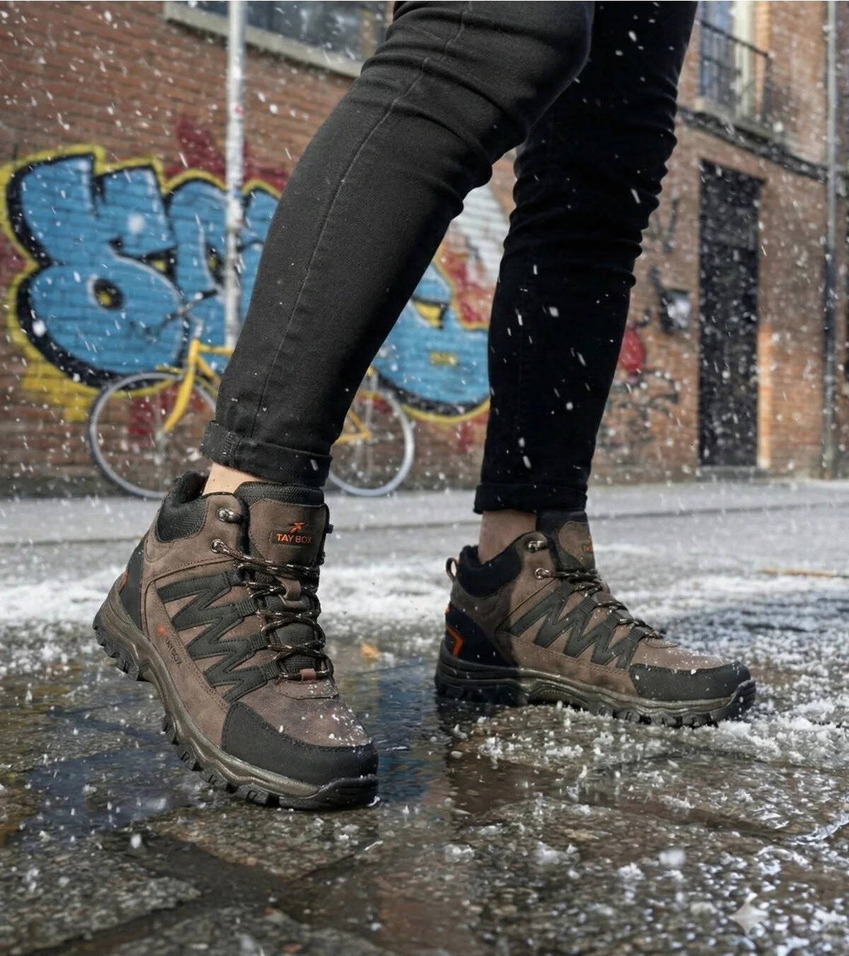 Bonjey Erkek Kahverengi Outdoor Bot Garantili Suya Dayanıklı Kışlık Trekking Ayakkabısı