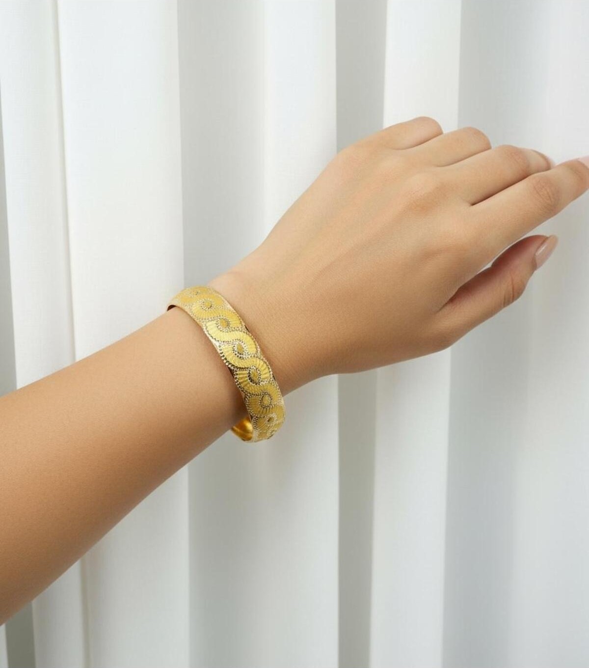 Kuyumcu Nurettin 10 gr (Gram) Sonsuzluk Desenli Şarnel Bilezik 22 Ayar Altın Yatırımlık Işçiliksiz