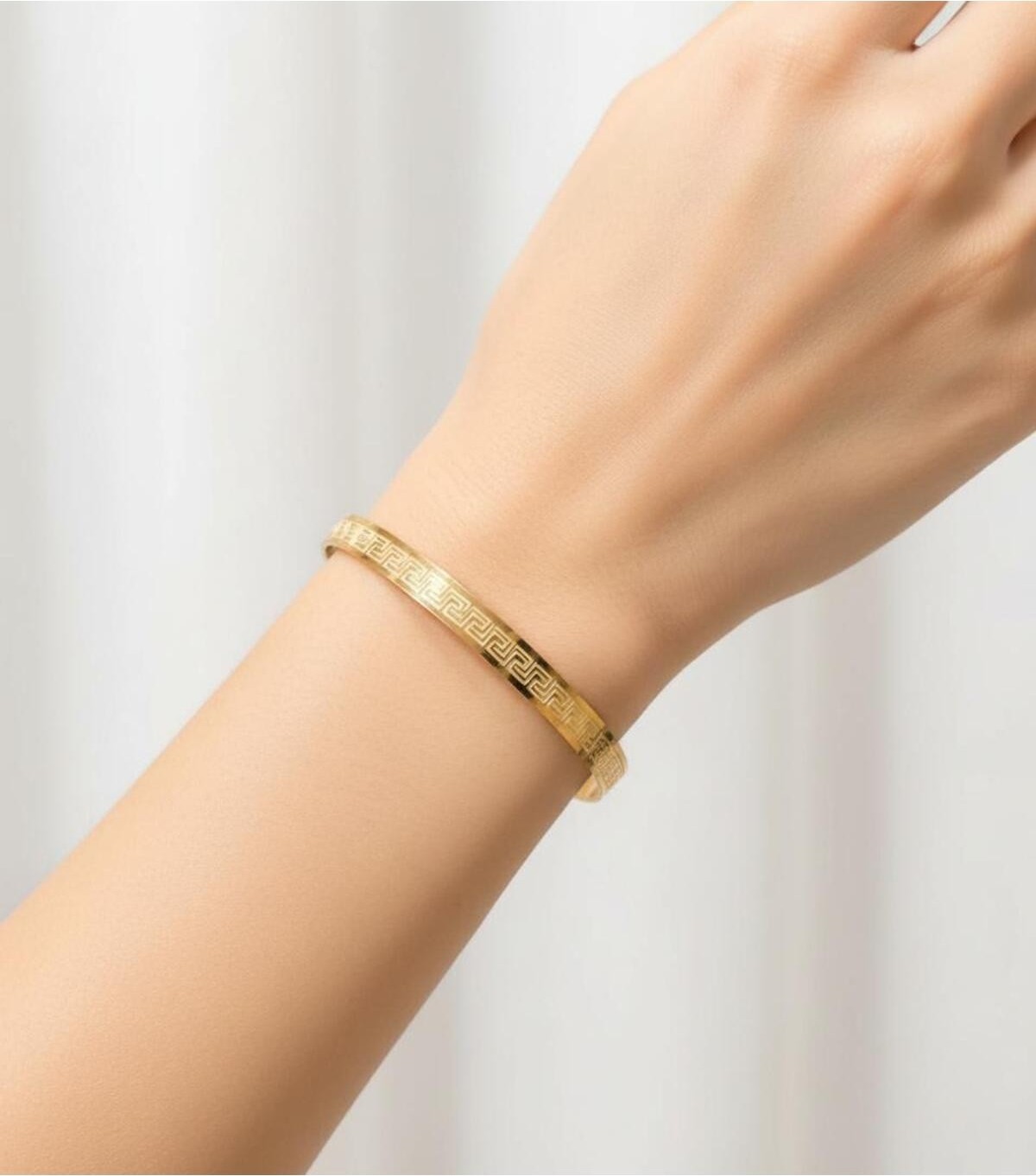 Kuyumcu Nurettin 15 gr (Gram) Çift Grek Desenli Çöp Bilezik Yatırımlık Işçiliksiz 22 Ayar Altın