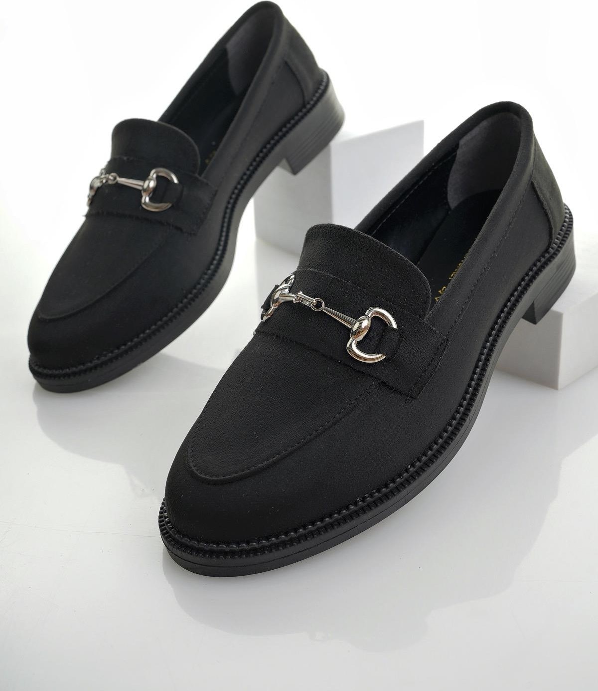 Muggo Sussie Garantili Metal Tokalı Kadın Loafer Günlük Ayakkabı görsel 6