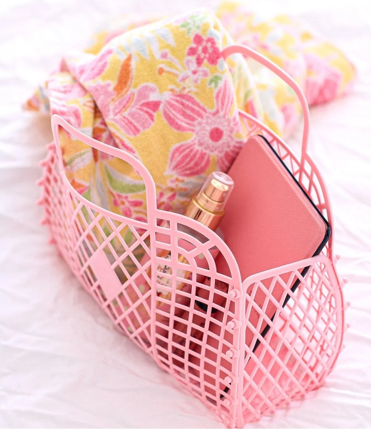 Calimila Retro Sepet Çanta- Açık Pembe görsel 7