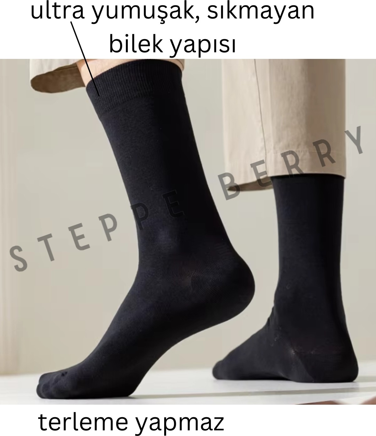 Steppe Berry 6'lı Erkek Çok Renkli Dikişsiz Bambu Soket Çorap görsel 3
