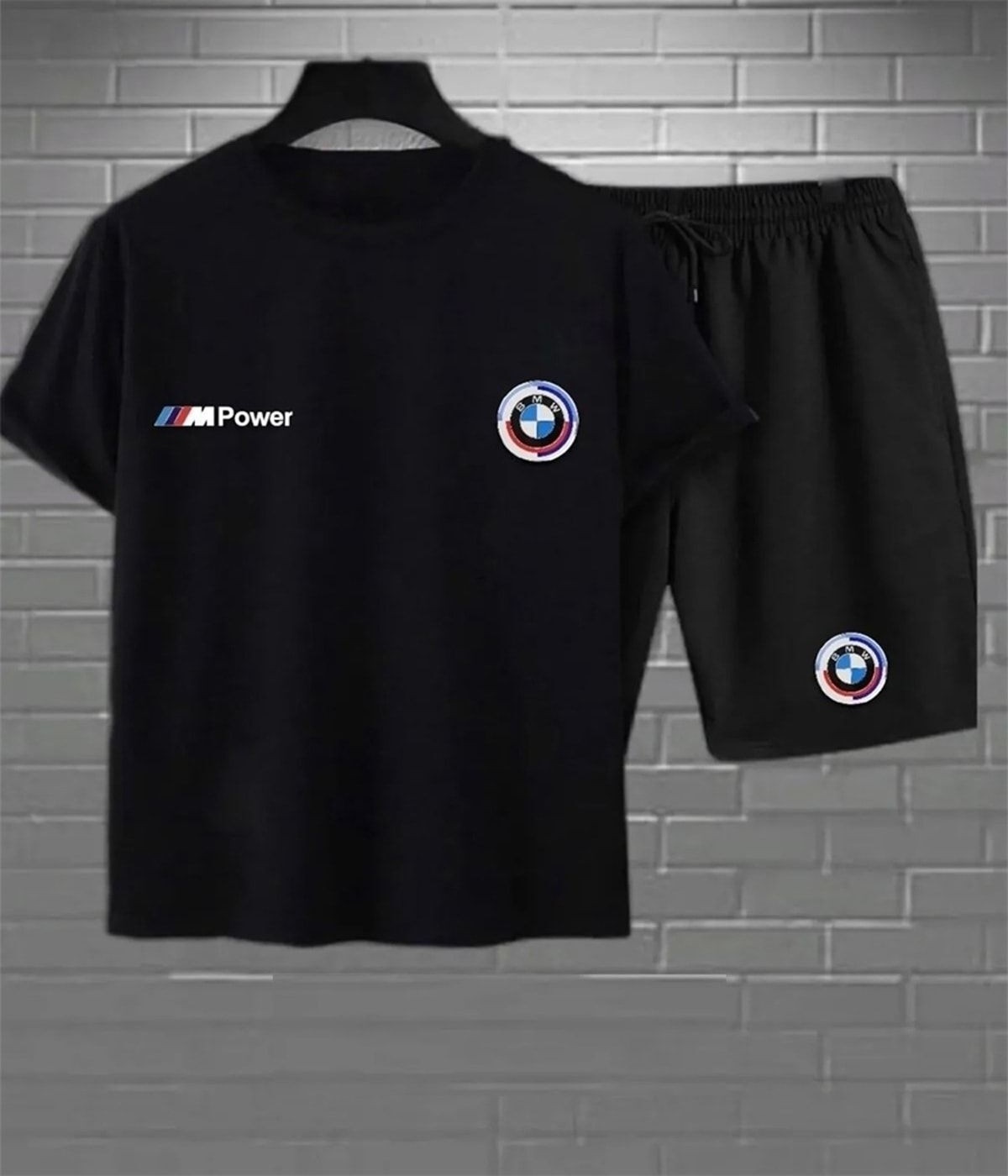 Yoho Sport Bmw Baskılı Original Ünisex Yazlık T-Shirt ve Eşofman Altı 2 Li Set Combin Takım
