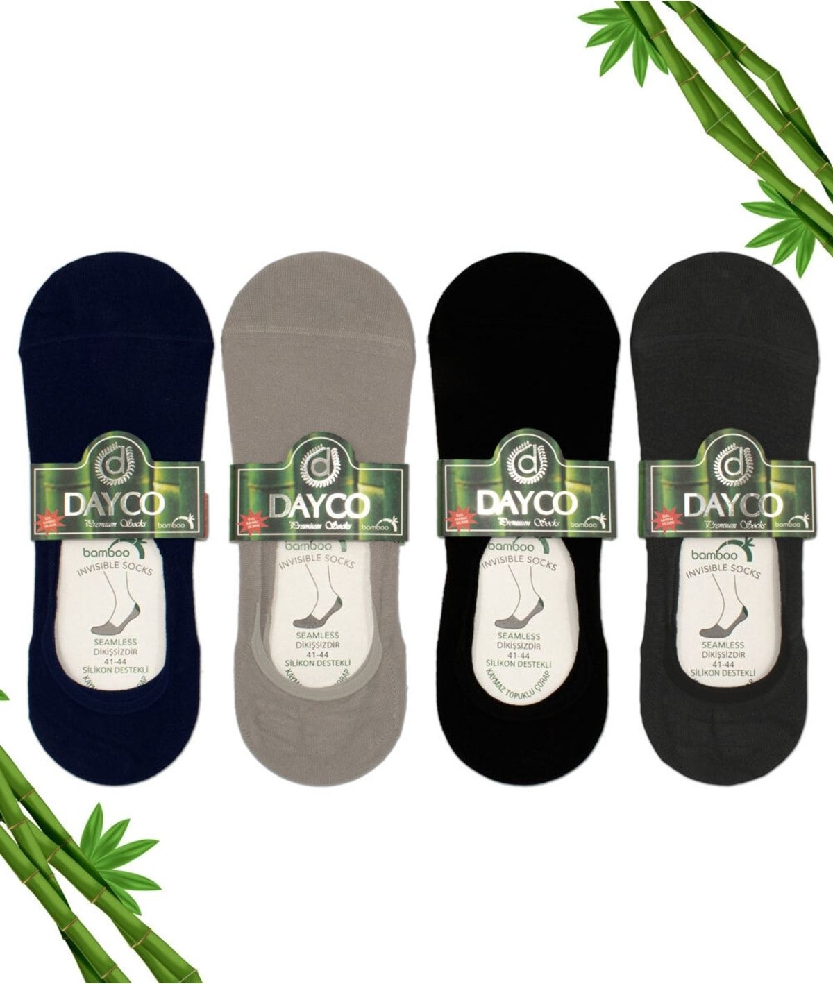 Dayco Erkek Bambu Premium Babet Çorap 4'lü Set Beyaz