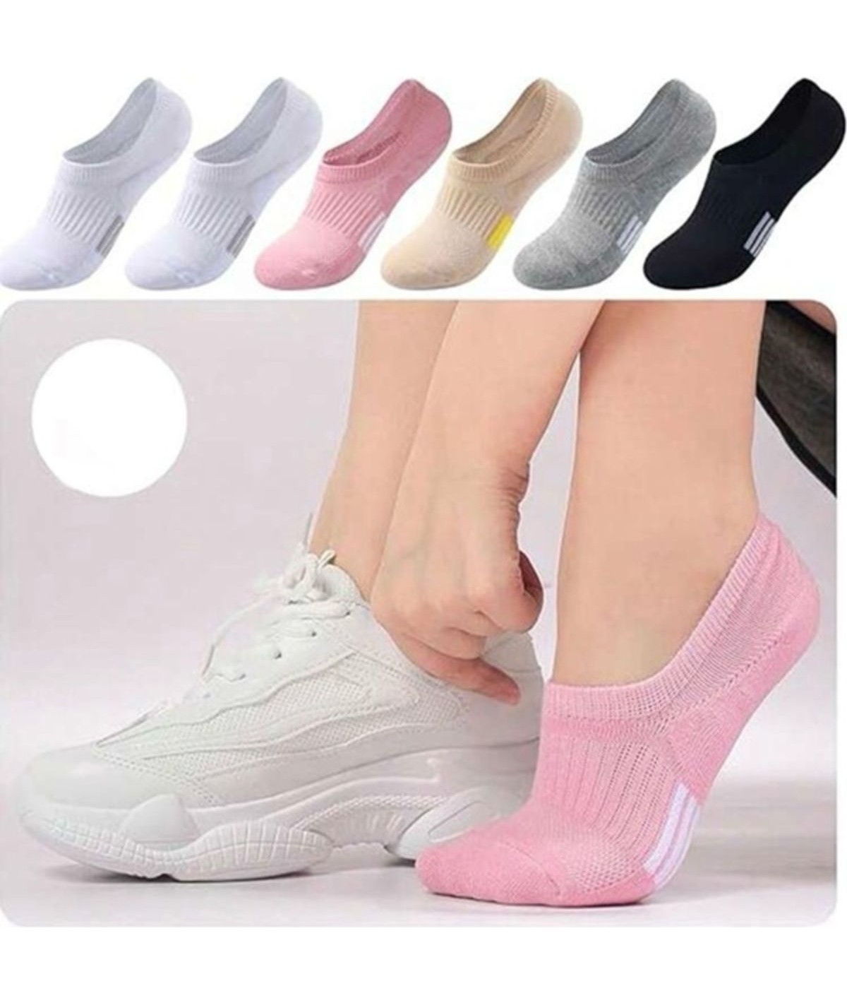 Black Arden Socks Günlük Kullanım Için Pamuklu Babet Çoraplar 5'li görsel 3
