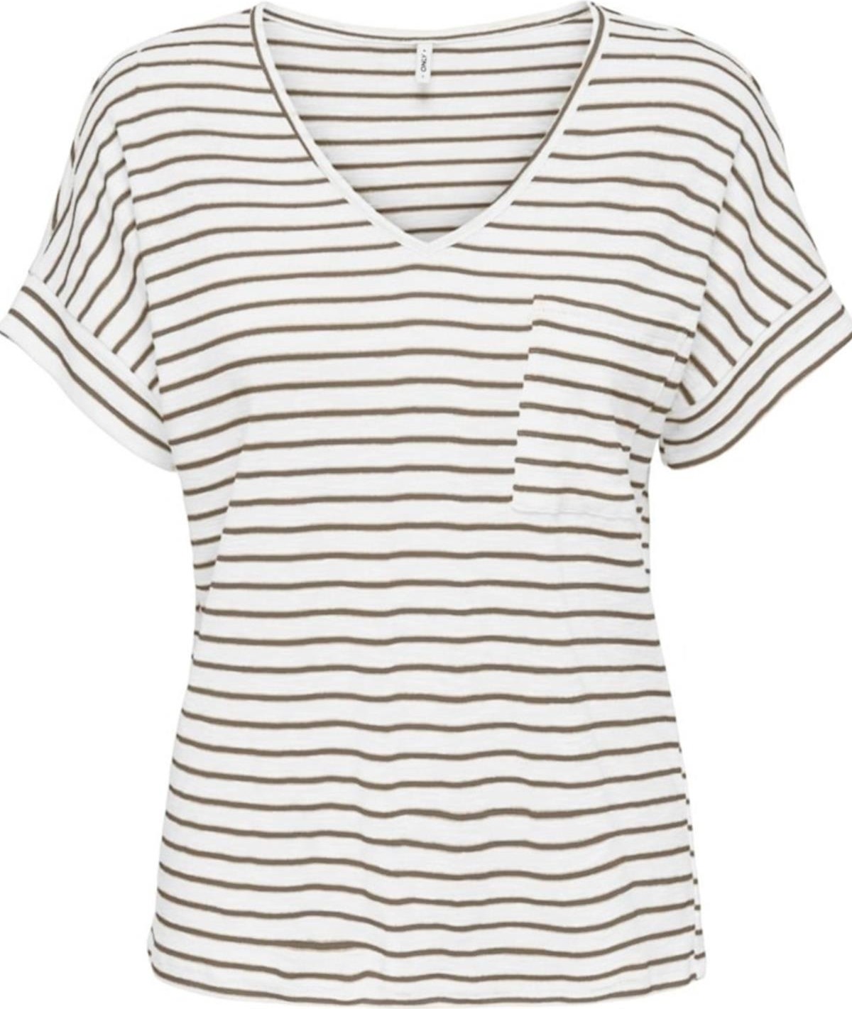 Only Onlıben S/s Moster V-Neck Glıtter Topjrs Beyaz-1