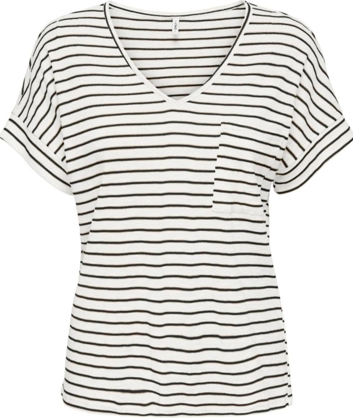 Only Onlıben S/s Moster V-Neck Glıtter Topjrs Beyaz-1 görsel 6