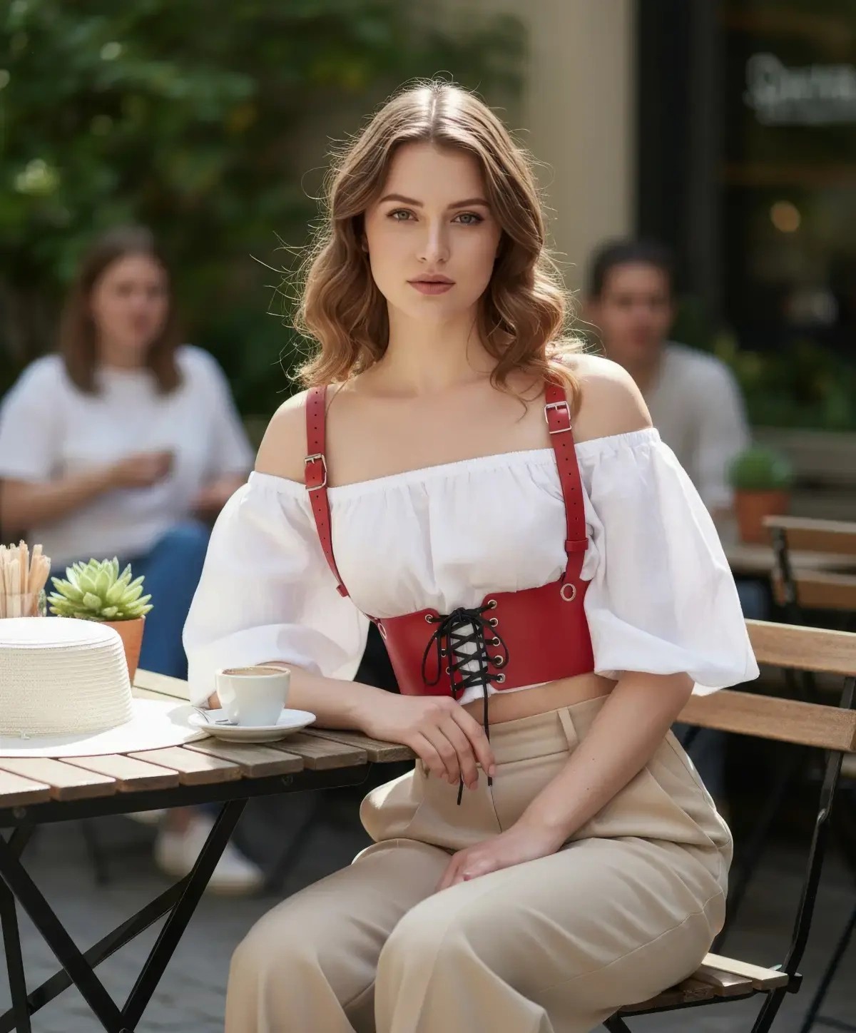 Çamaşır Kenti Kırmızı Kadın Kemer Bağcıklı Korse Bel Aksesuarı - CMSR1429