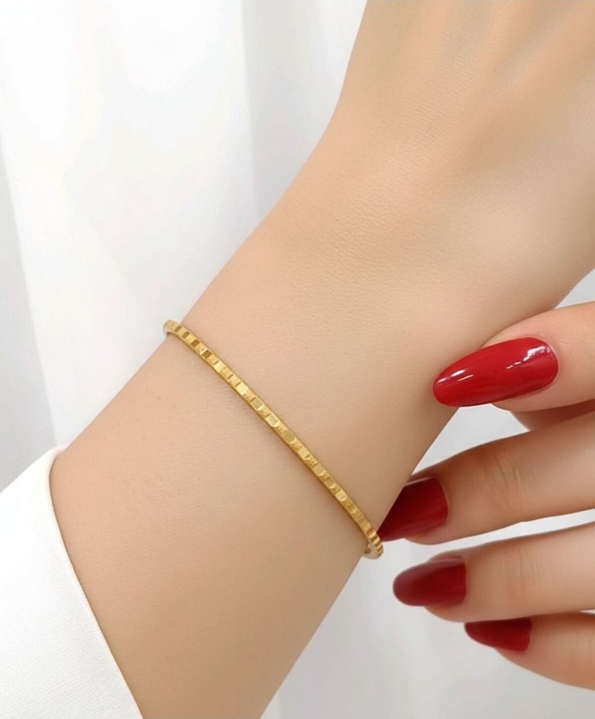 Kuyumcu Nurettin 10 gr (Gram) Ayna Desenli Ajda Bilezik 22 Ayar Altın Yatırımlık Işçiliksiz