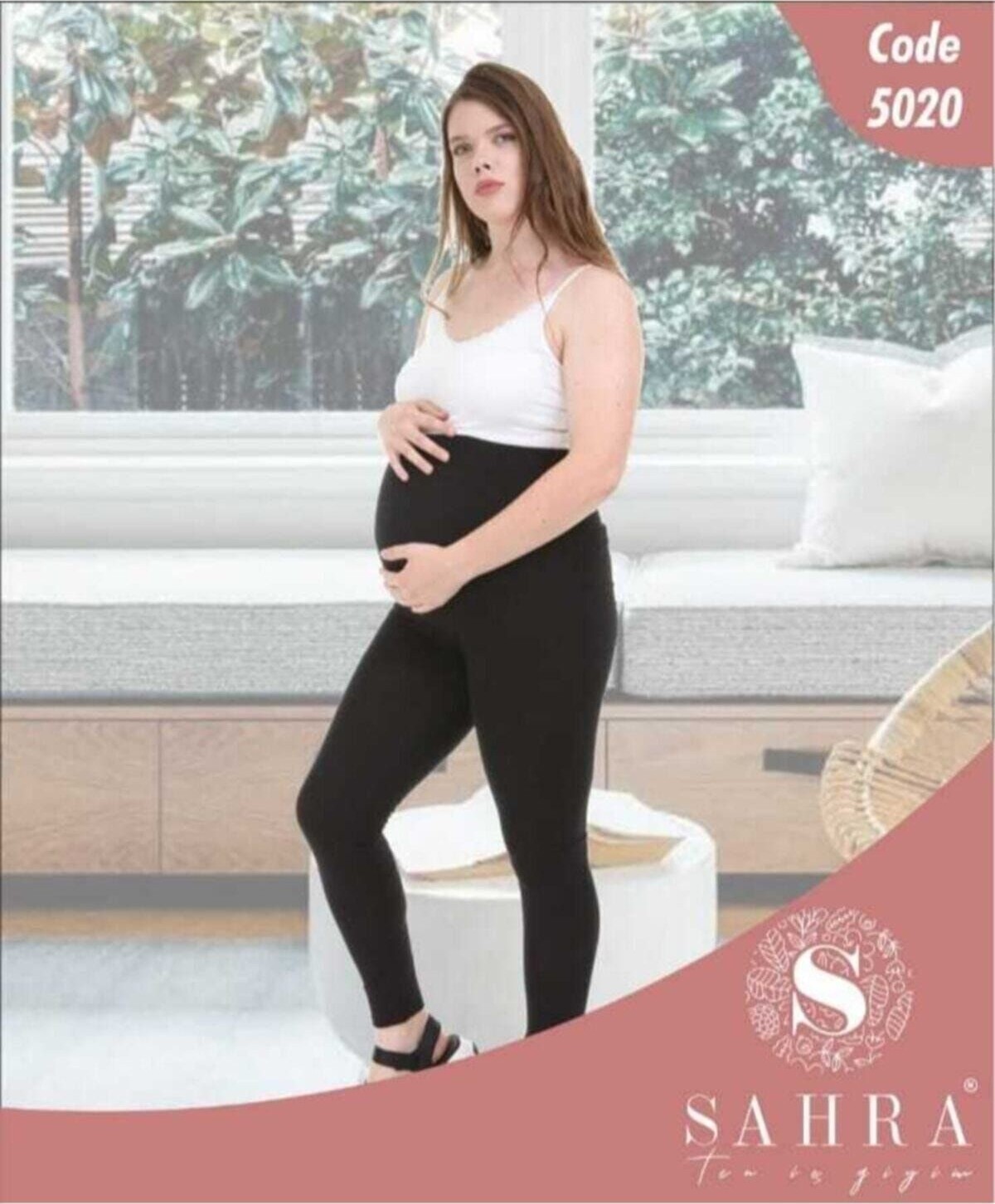 Momslab Sahraten Ayarlanabilir Bel Organik Pamuklu Likralı Hamile Tayt 5020 görsel 2